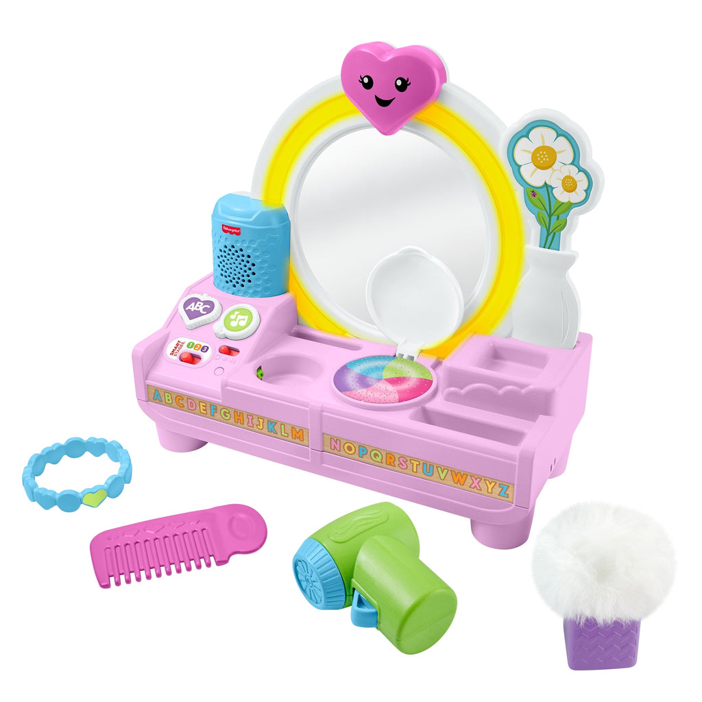 Fisher-Price Laugh & Learn Let's Get Ready Vanity Musical Playset For Baby & Toddler, 4 Play Pieces