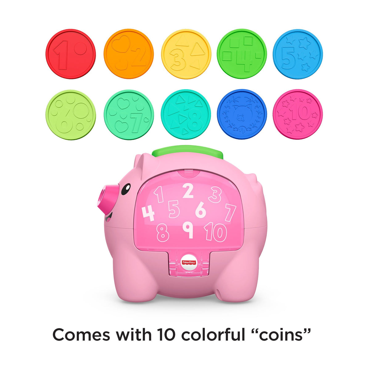 Fisher-Price Laugh & Learn Count & Rumble Piggy Bank Baby & Toddler Toy With Music & Motion