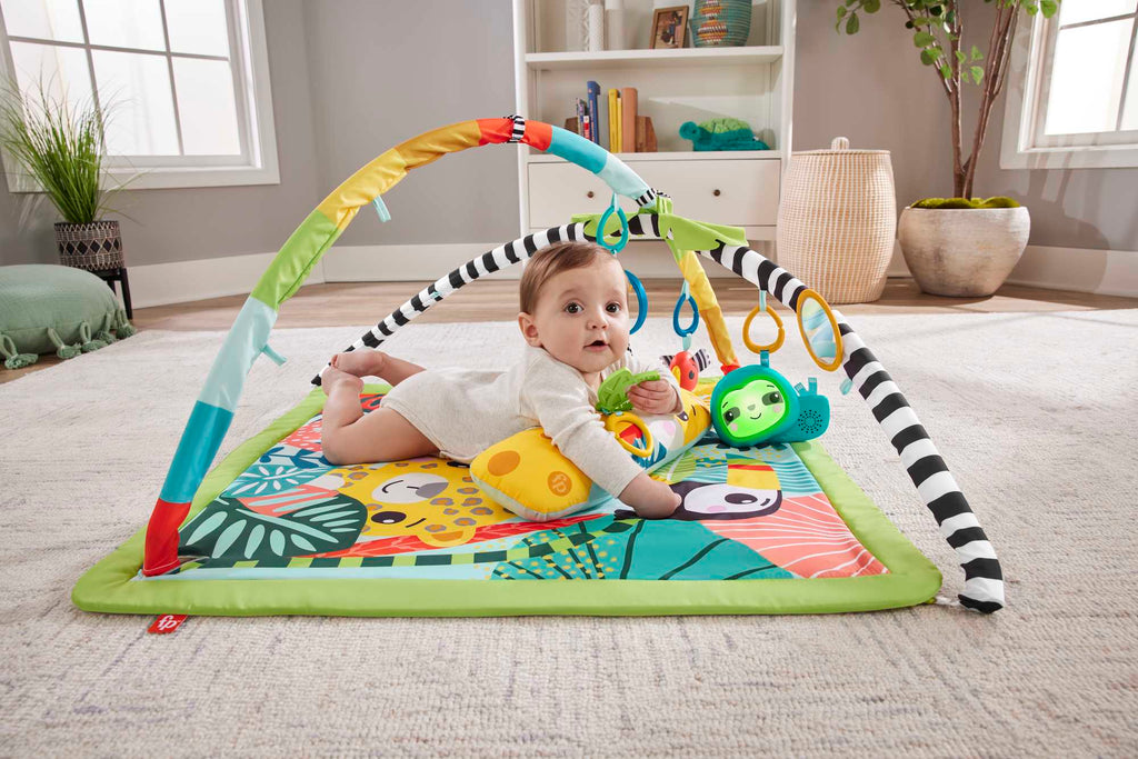 Fisher-Price Tapis D’Activités Sensorielles Amis de La Jungle 3 en 1