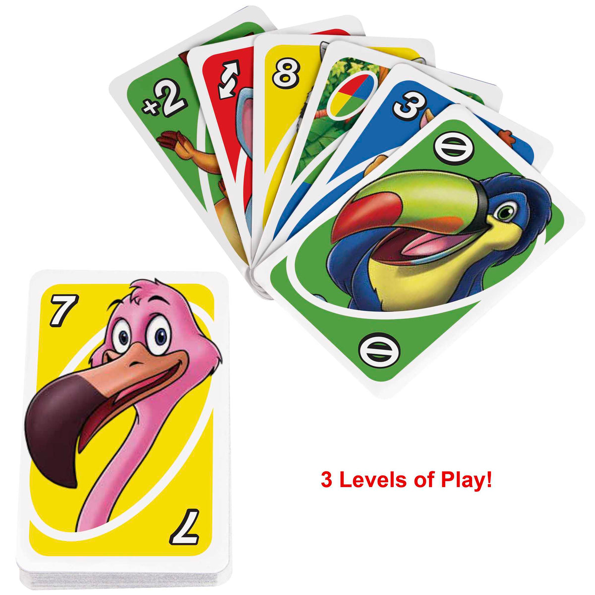UNO Junior Card Game For Kids With Simple Rules & Animal Matching For 2-4 Players