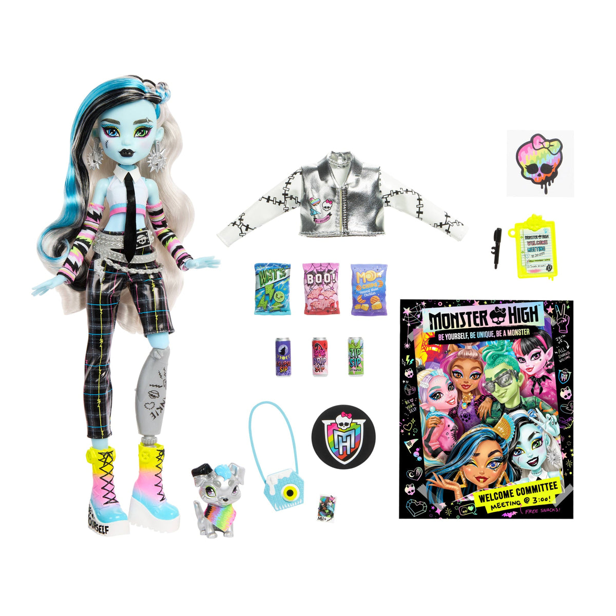 Monster High Frankie Stein Welcome Committee Fashion Doll With Pet And Accessories