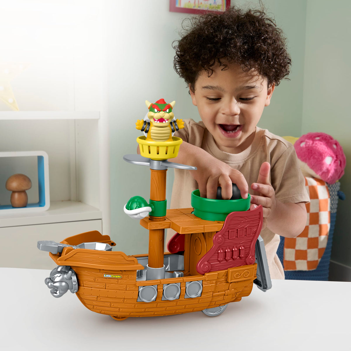 Fisher-Price-Coffret La Forteresse Volante de Bowser Little People