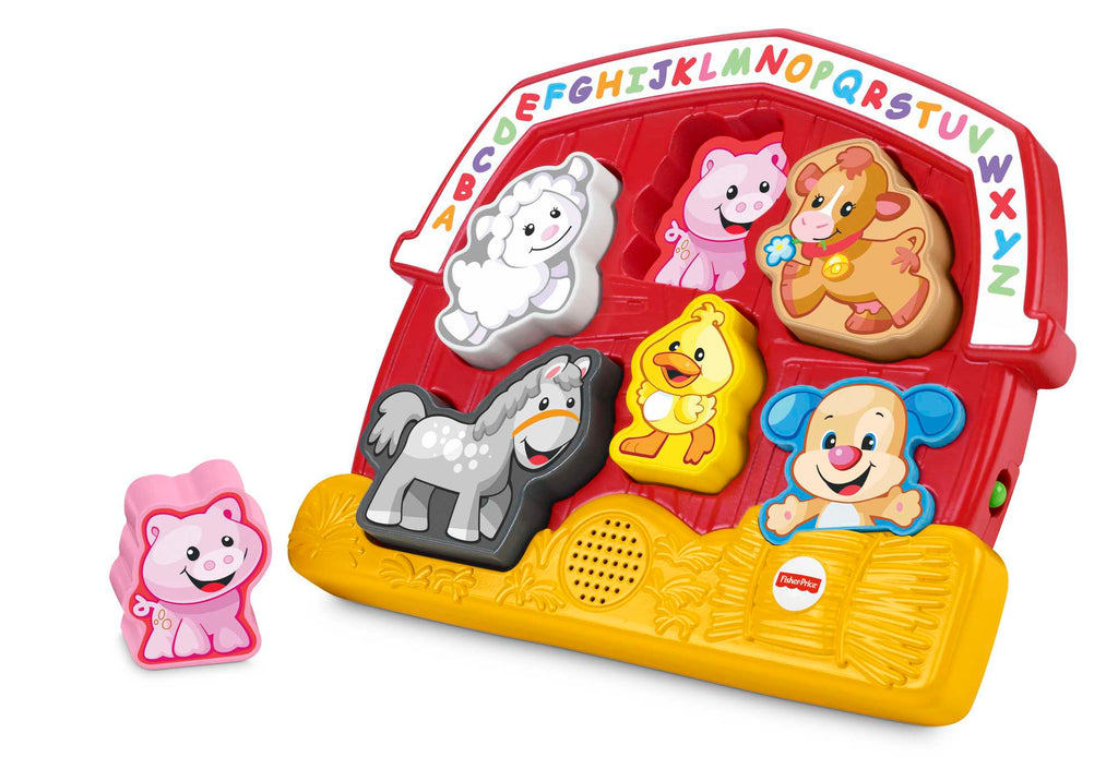 Fisher-Price Laugh & Learn Farm Animal Puzzle Shape Sorting Baby Toy With Music & Sounds