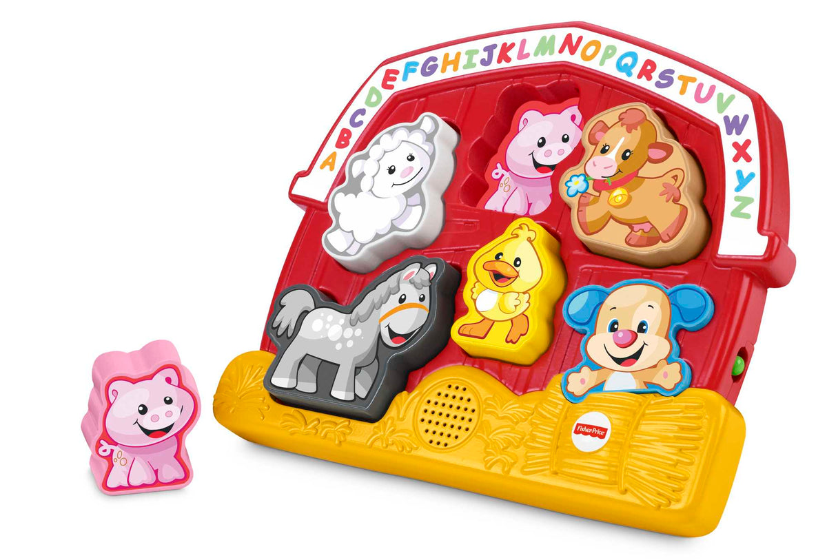 Fisher-Price Laugh & Learn Farm Animal Puzzle Shape Sorting Baby Toy With Music & Sounds