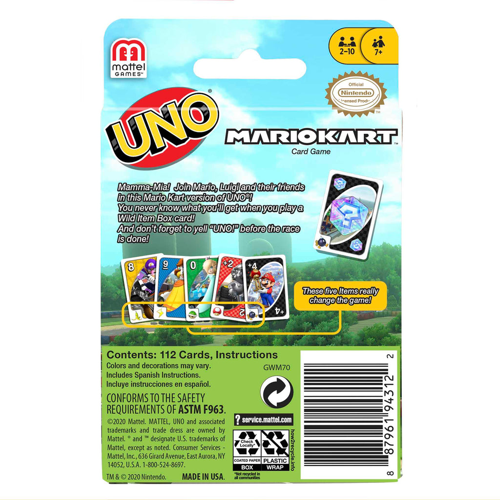 UNO Mario Kart Card Game With 112 Cards For Players 7 Years Old & Up