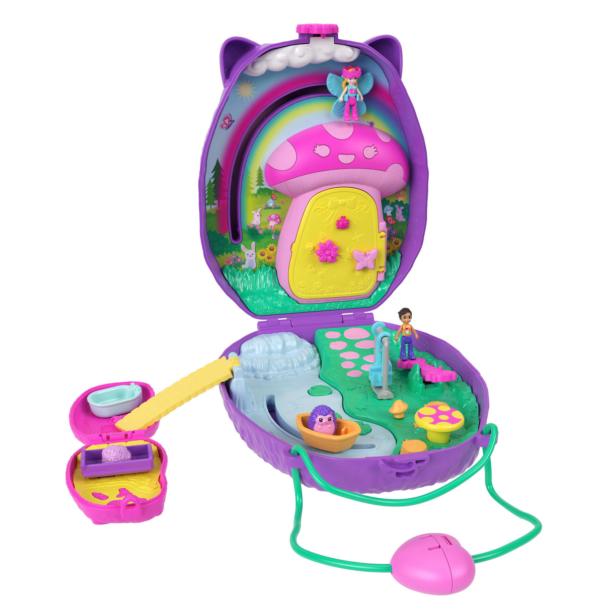 Polly Pocket Conjunto de Brinquedo Compacto Mundo Surpresa Ouriço Mamãe e Bebê