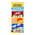 Vintage Set With 3 Card Games, UNO, O’No 99 & Ski-Bo For Kid, Adult & Family Nights & Parties