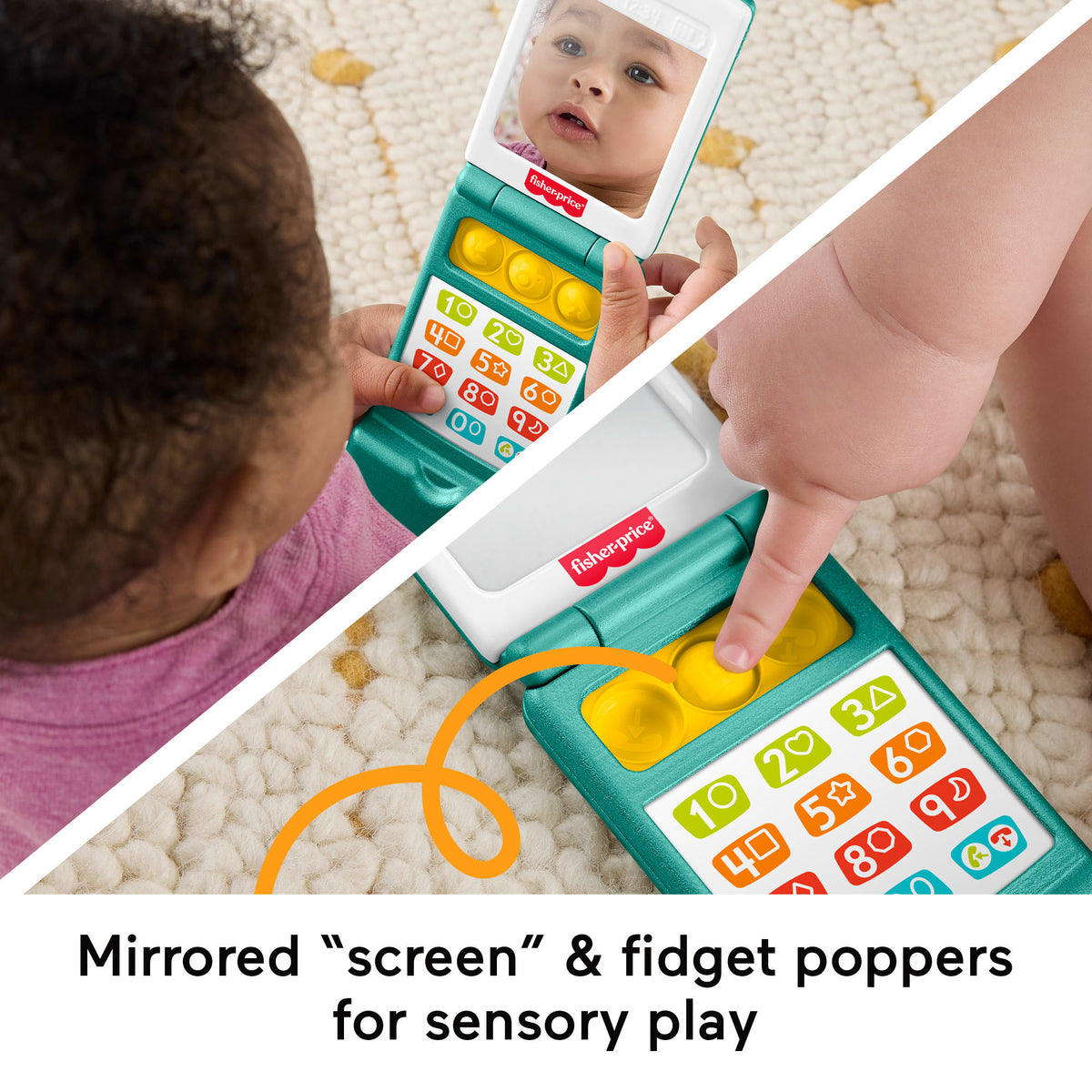 Fisher-Price Laugh & Learn Flip Phone, Baby & Toddler Musical Learning Activity Toy
