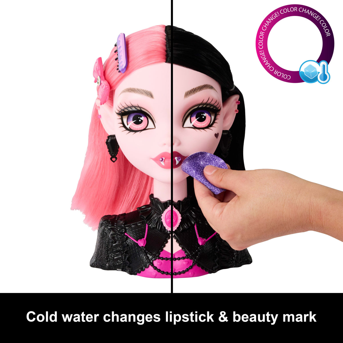 Monster High Draculaura Styling Head With Color Change And 25+ Accessories For Hair And Makeup