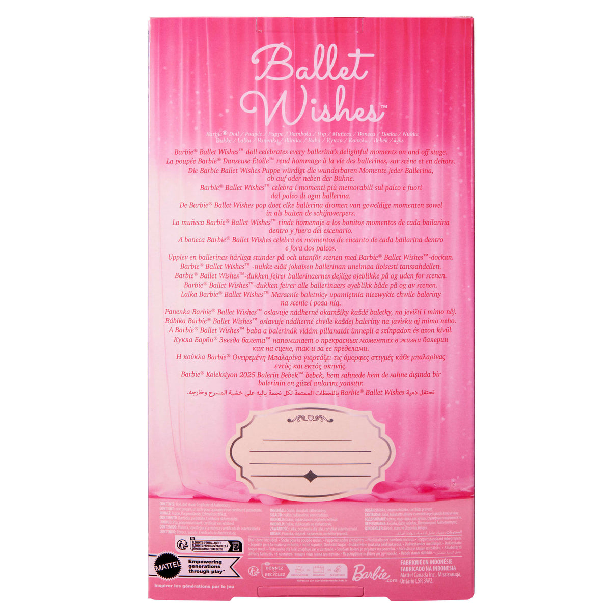Barbie Signature Ballet Wishes Doll, Collectible Fashion Doll in Satiny, Pink Tutu