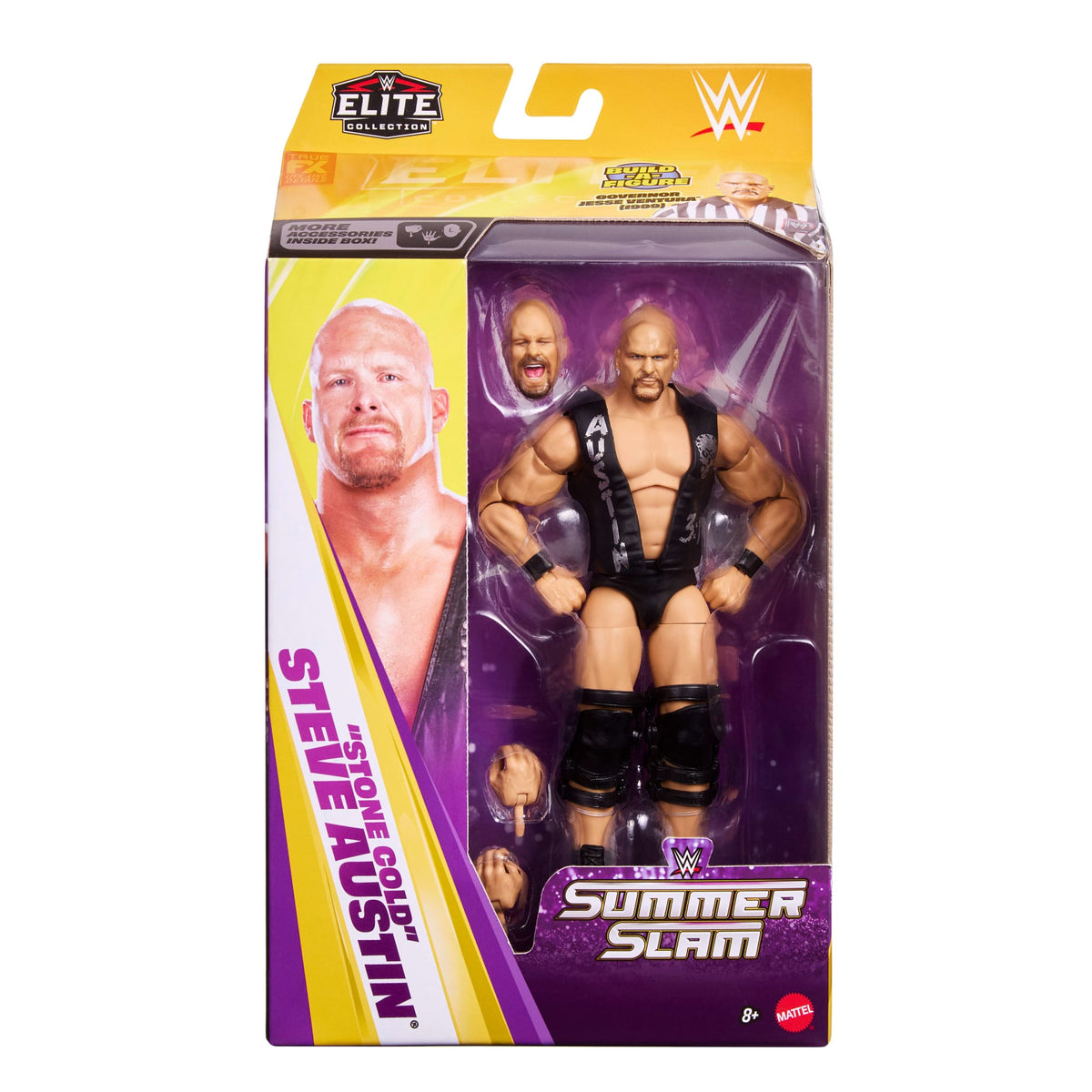 WWE Elite Collection Premium Live Event Stone Cold Steve Austin Action Figure Set, Summerslam Series