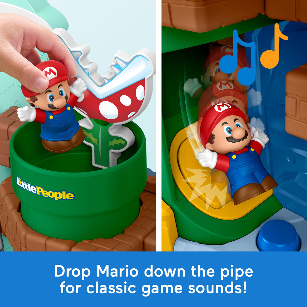 Fisher-Price Little People My Mario Adventure Playset, Musical Toddler Toy With 2 Figures