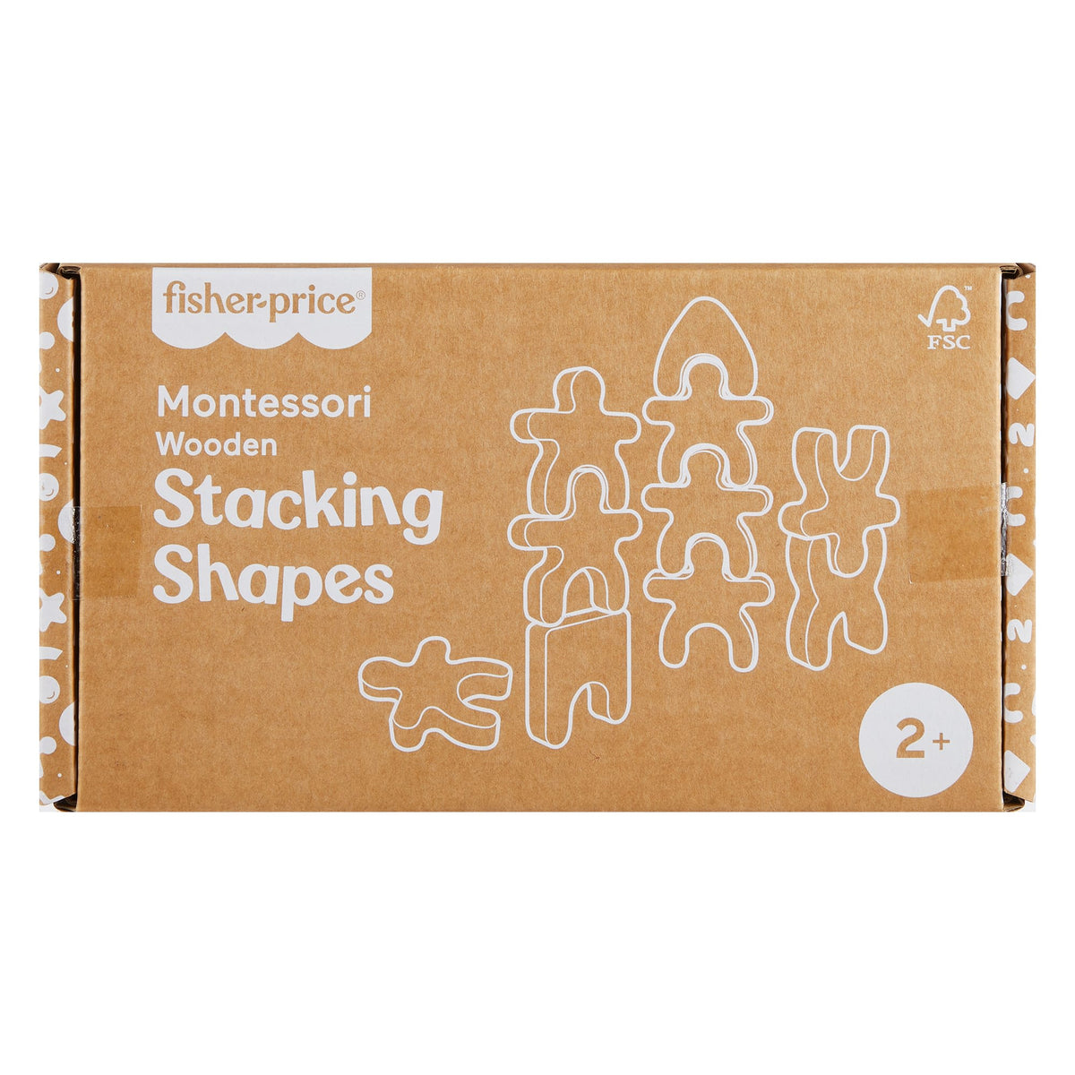 Fisher-Price Montessori Wooden Stacking Shapes Set Of 16 Wood Pieces For Toddlers & Kids