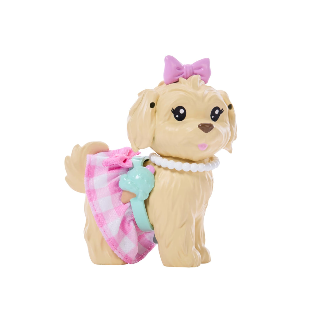 Barbie-Poupée Looks Assortis Robe Vichy Avec Chien et Accessoires