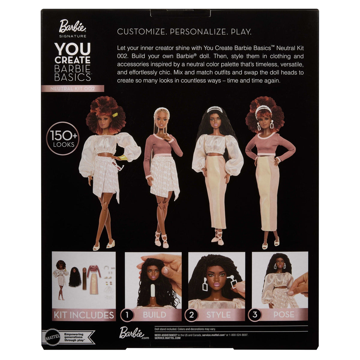 Barbie You Create Barbie Basics Neutral Kit 002, Customizable Fashion Doll & Universal-Fit Clothing