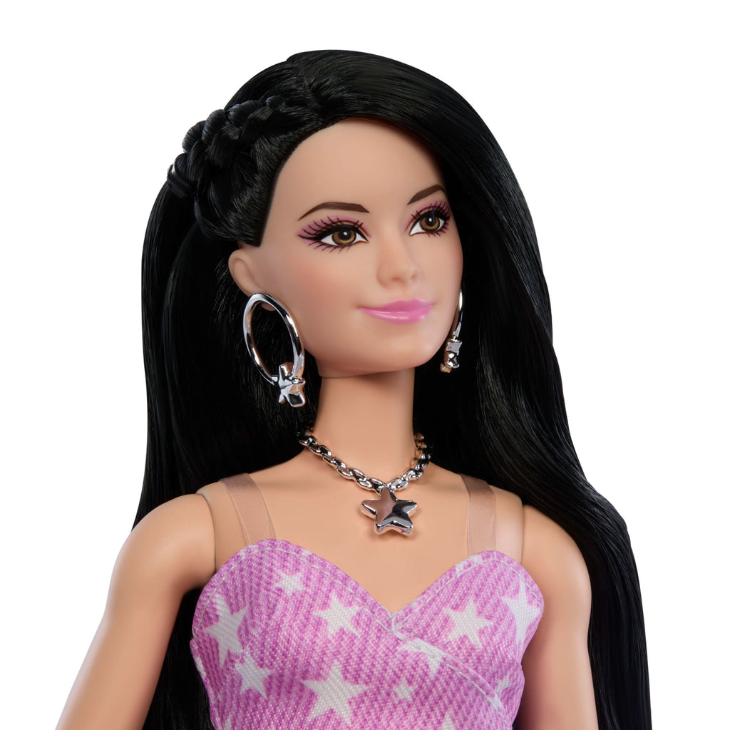 Barbie Fashionista Boneca Barbie Fashionista Deluxe Style Boneca com Vestido Rosa com Cabelo Solto