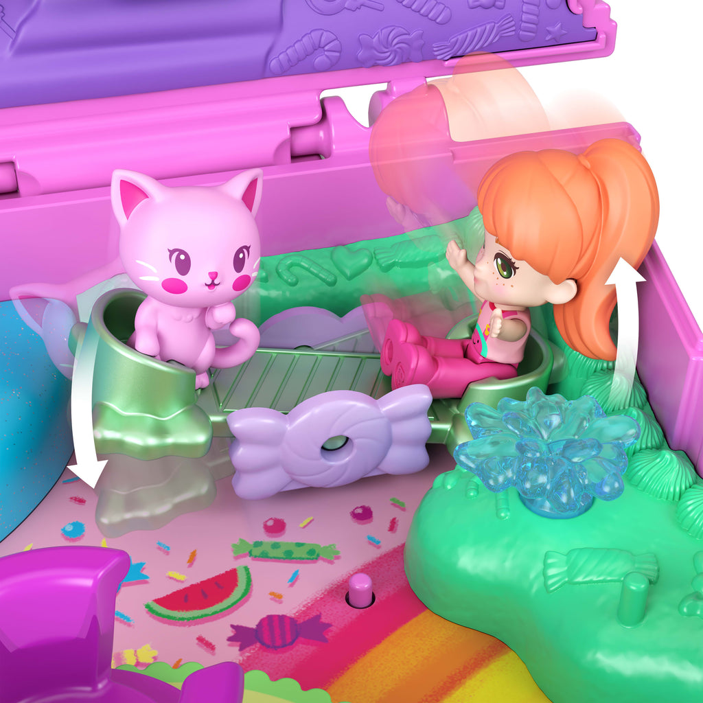 Polly Pocket Conjunto de Brinquedo Compacto Gatinho Máquina de Chicletes