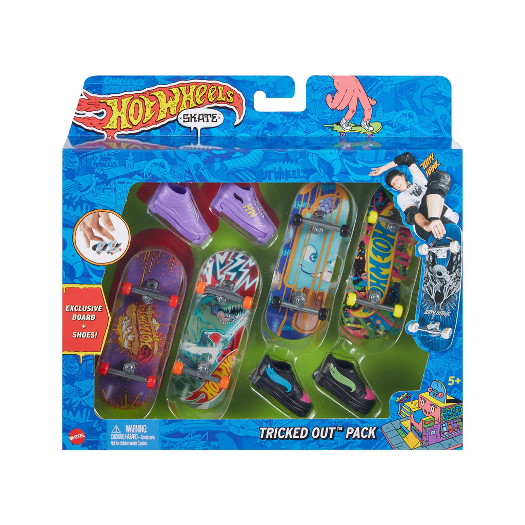 Hot Wheels Skate Veículo de Brinquedo Pacote de Skateboards com Tênis Variado