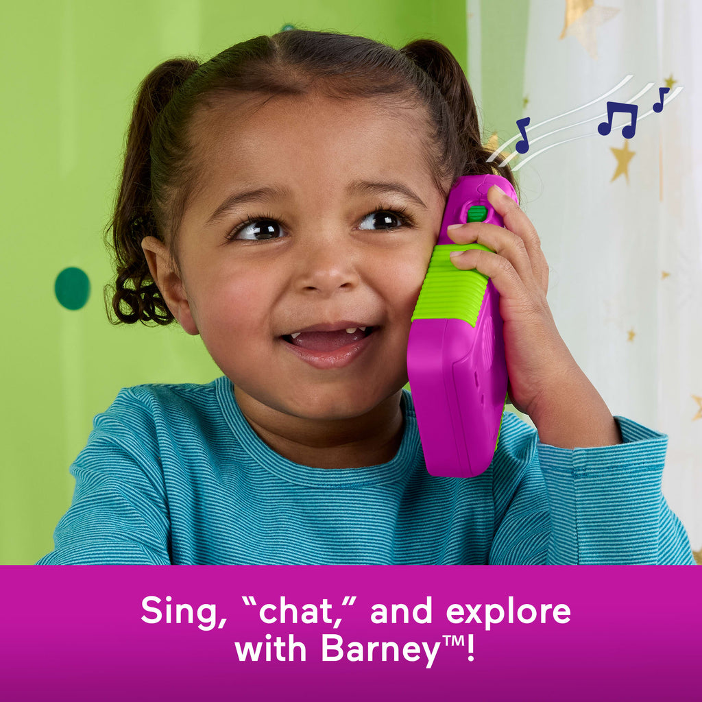 Fisher-Price Barney's World Hey Barney Phone Musical Toddler Toy With Lights For Kids, Multilanguage Version