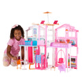 Barbie 3-Story Townhouse Dollhouse With Elevator, Swing Chair, Furniture And Accessories