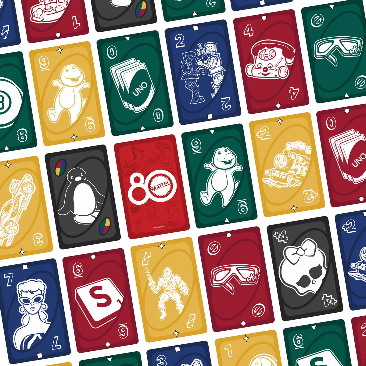 UNO Mattel 80th Ruby Red Card Game For Kids & Family Night