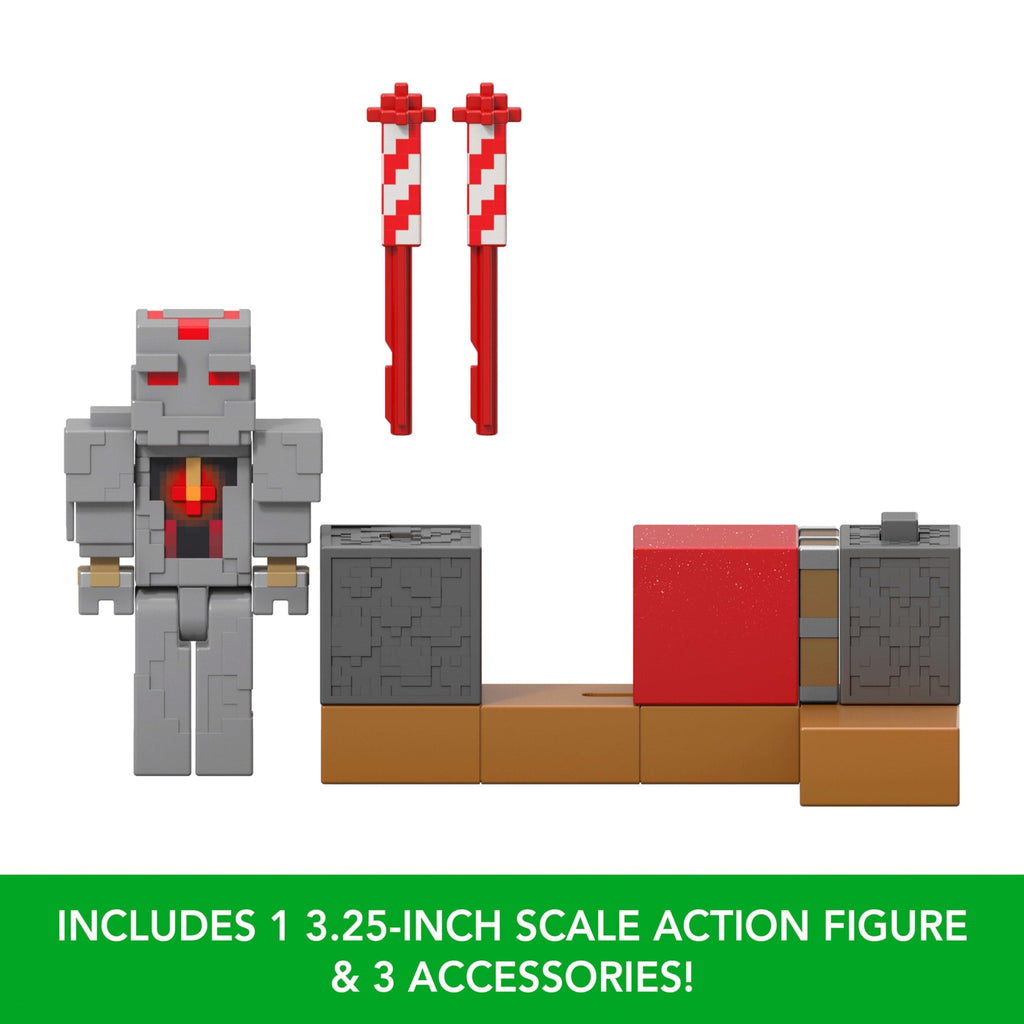 Minecraft ProtectorS Firework Launcher Action Figure & Accessories Set, 3.25-Inch Scale Collectible