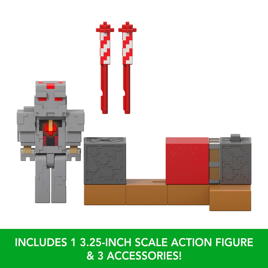 Minecraft Protector's Firework Launcher Action Figure & Accessories Set, 3.25-inch Scale Collectible