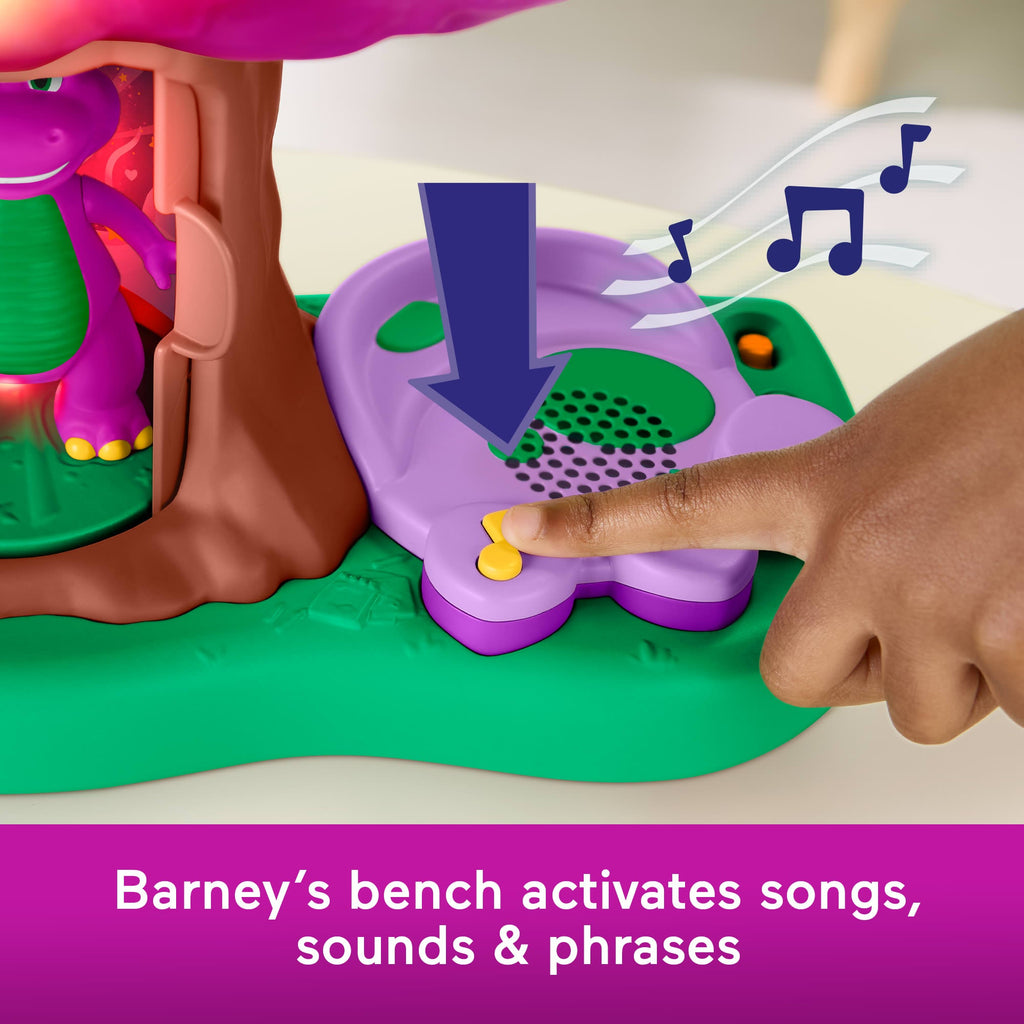 Fisher-Price Barney's World Lights & Sounds Treehouse Playset With Figures For Preschool Kids, Multilanguage Version