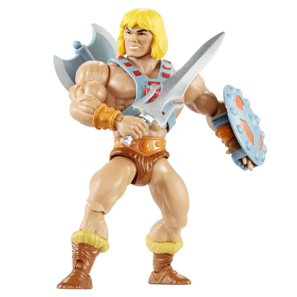 Les Maîtres de L’Univers Origins – Figurine Articulée Mdu Musclor de 14 Cm (5,5) Po Avec Épée, Hache et Bouclier