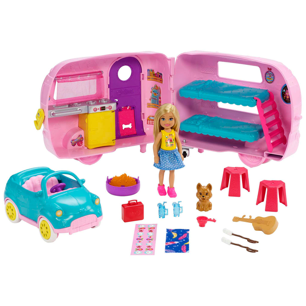 Barbie Toys, Camper Playset With Chelsea Doll, Toy Car And Accessories