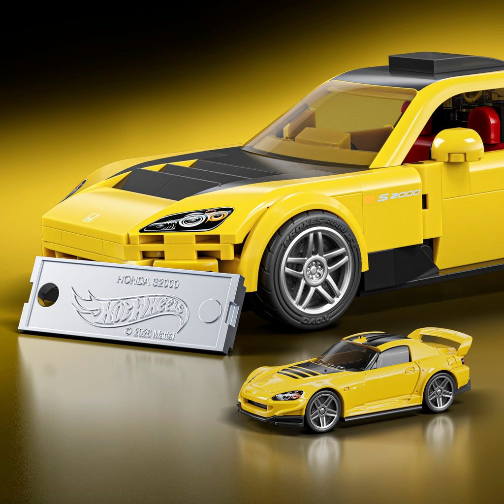 Mattel Brick Shop Hot Wheels ’07 Honda S2000 Building Toy Kit (257 Pieces), For Collectors | Mattel