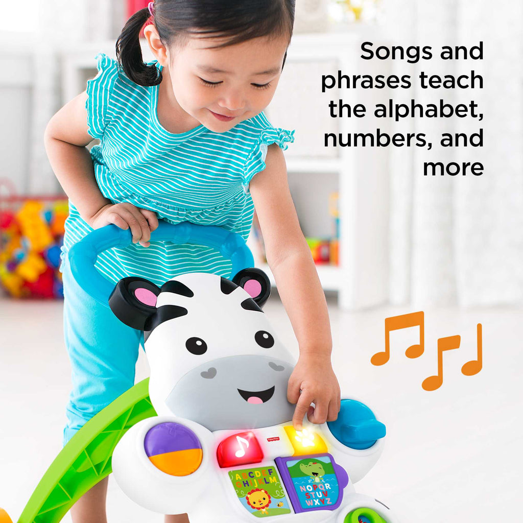 Fisher-Price Learn With Me Zebra Push Walker Musical Activity Toy For Baby & Toddler