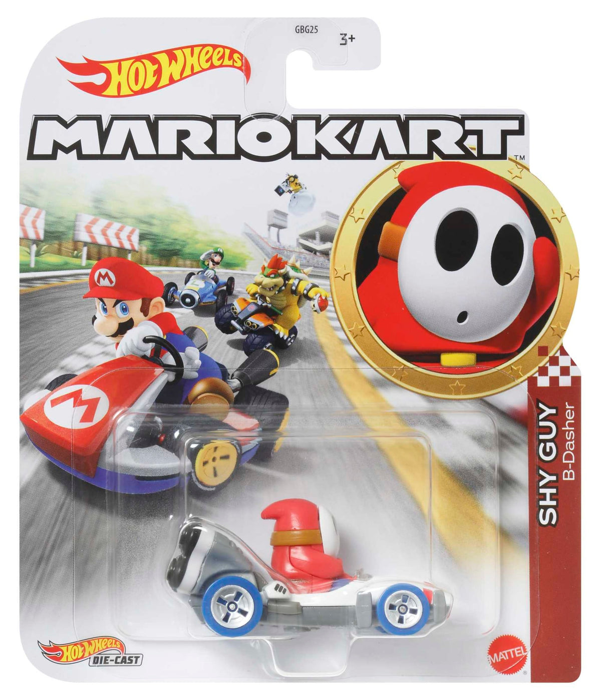Hot Wheels Mario Kart Veículo de Brinquedo Shy Guy B-Dasher