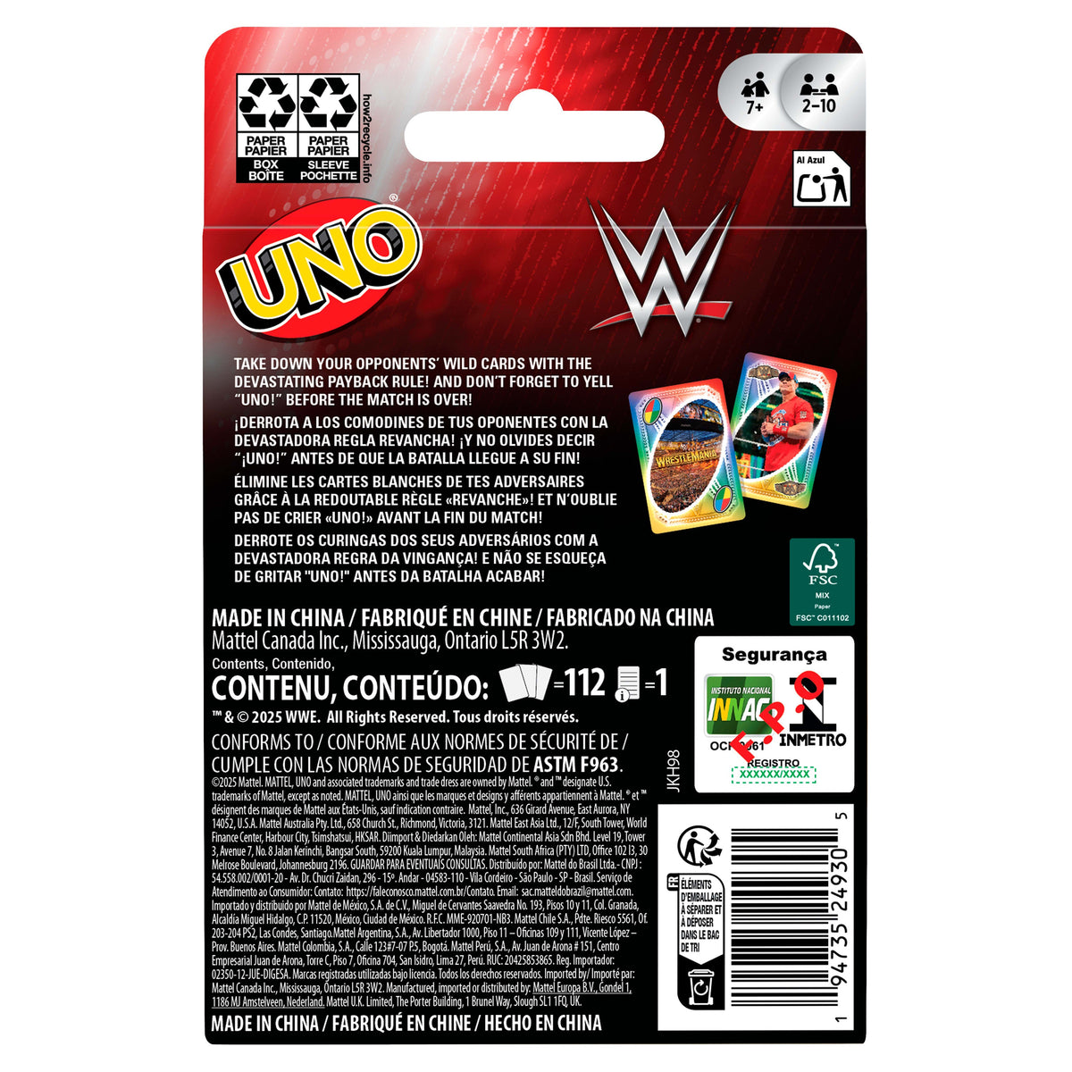 UNO WWE Card Game For Kid, Adult & Family Nights, Collectible Deck Featuring Fan-Favorite Superstars