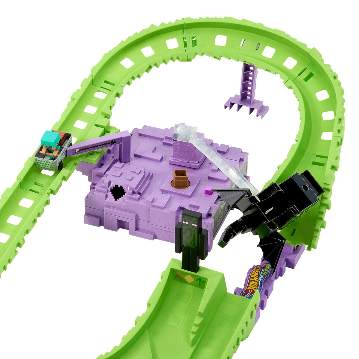 Hot Wheels RacerVerse Pista de Juguete Minecraft