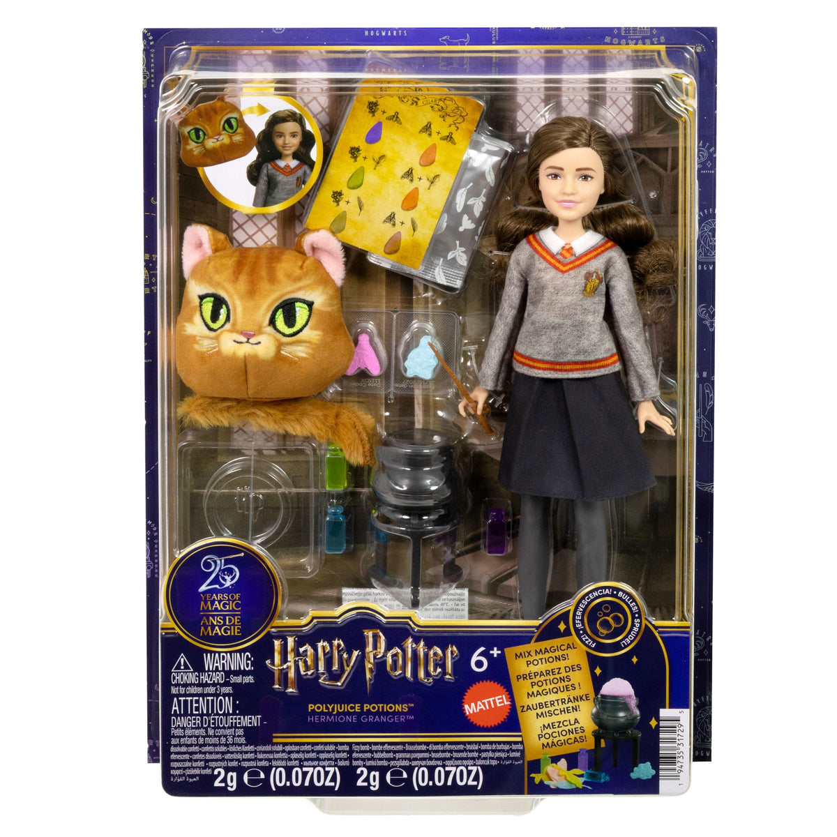 Polyjuice Potions Hermione Granger Doll & Playset, Movie-Inspired Outfit, 13 Accessories & Fizz