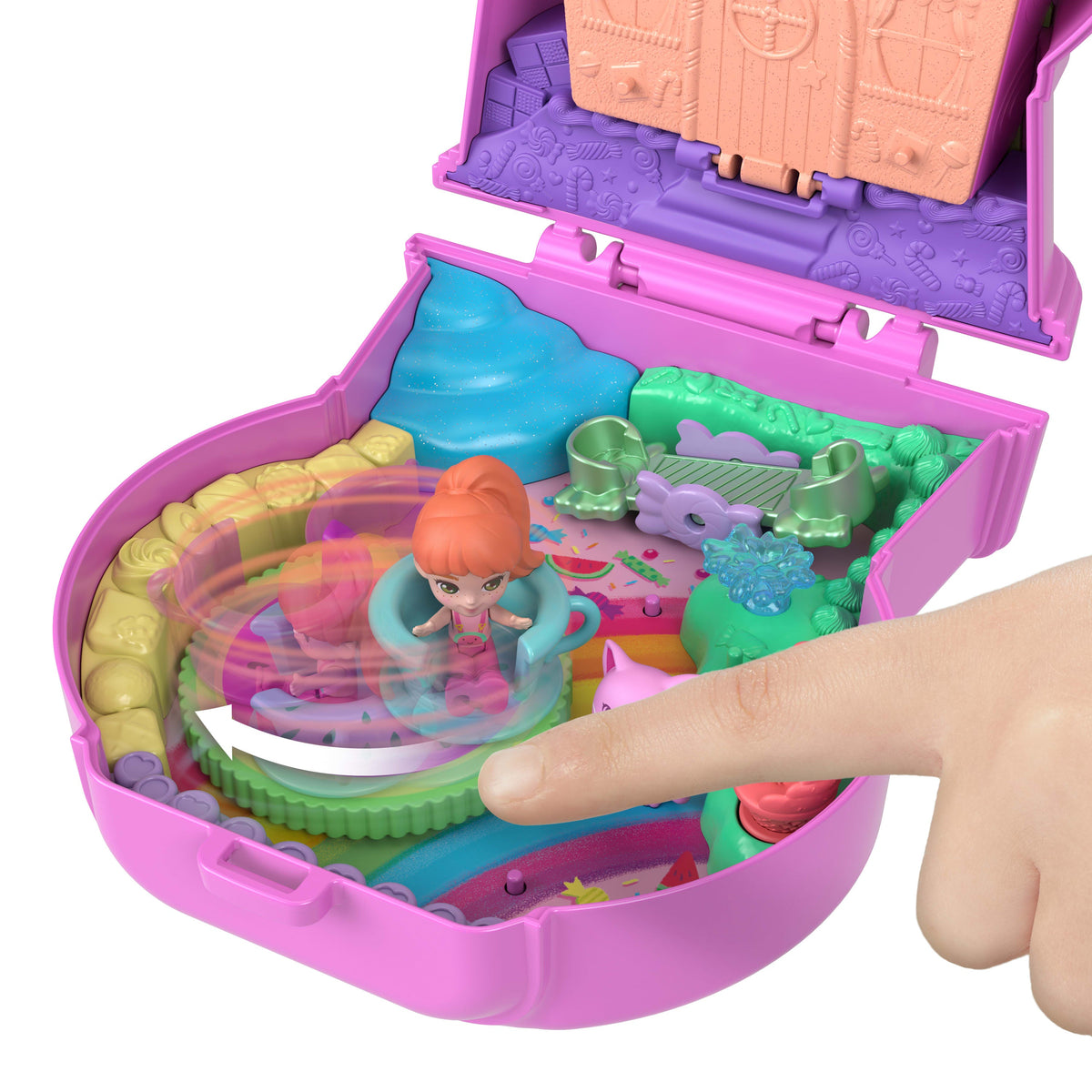 Polly Pocket Conjunto de Brinquedo Compacto Gatinho Máquina de Chicletes