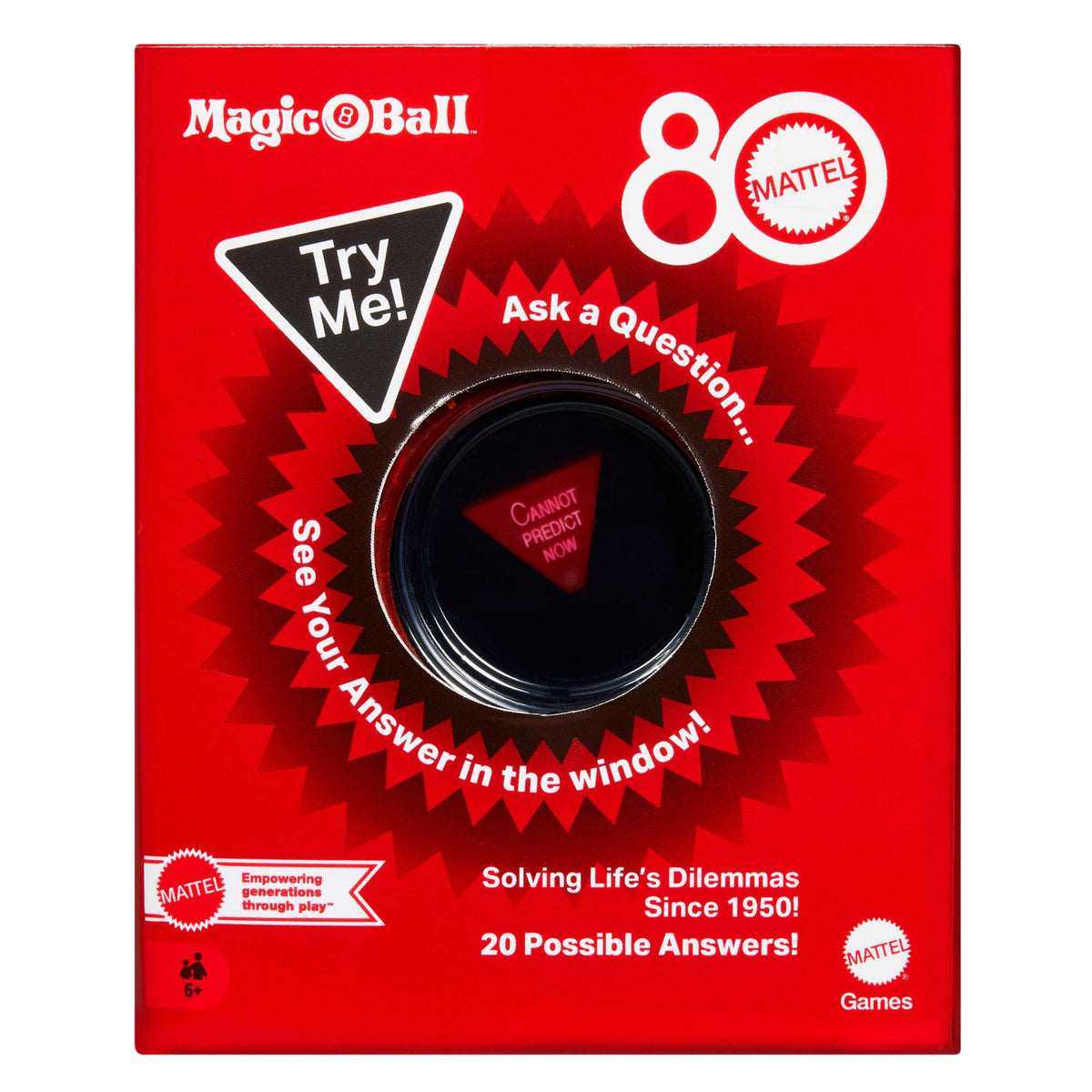 Magic 8 Ball Mattel 80th Anniversary Edition Novelty Game For Kids & Family Night