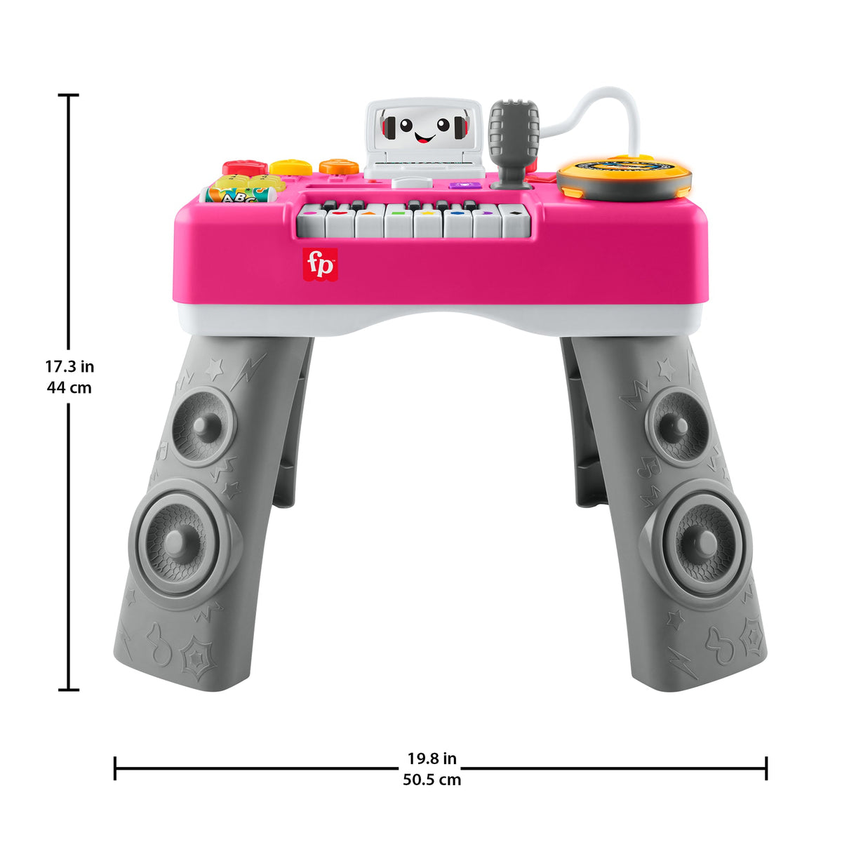 Fisher-Price Laugh & Learn Mix & Learn DJ Table, Baby & Toddler Musical Learning Toy, Pink