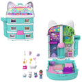 Polly Pocket Micro Dolls And Playset, Gabby's Dollhouse Compact With 9 Accessories & Pet Cat Friends