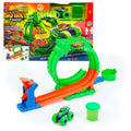 Hot Wheels Monster Trucks Mutant Chaos, Loop Challenge Playset With Wreckin’ Wolf Toy Truck & Slime