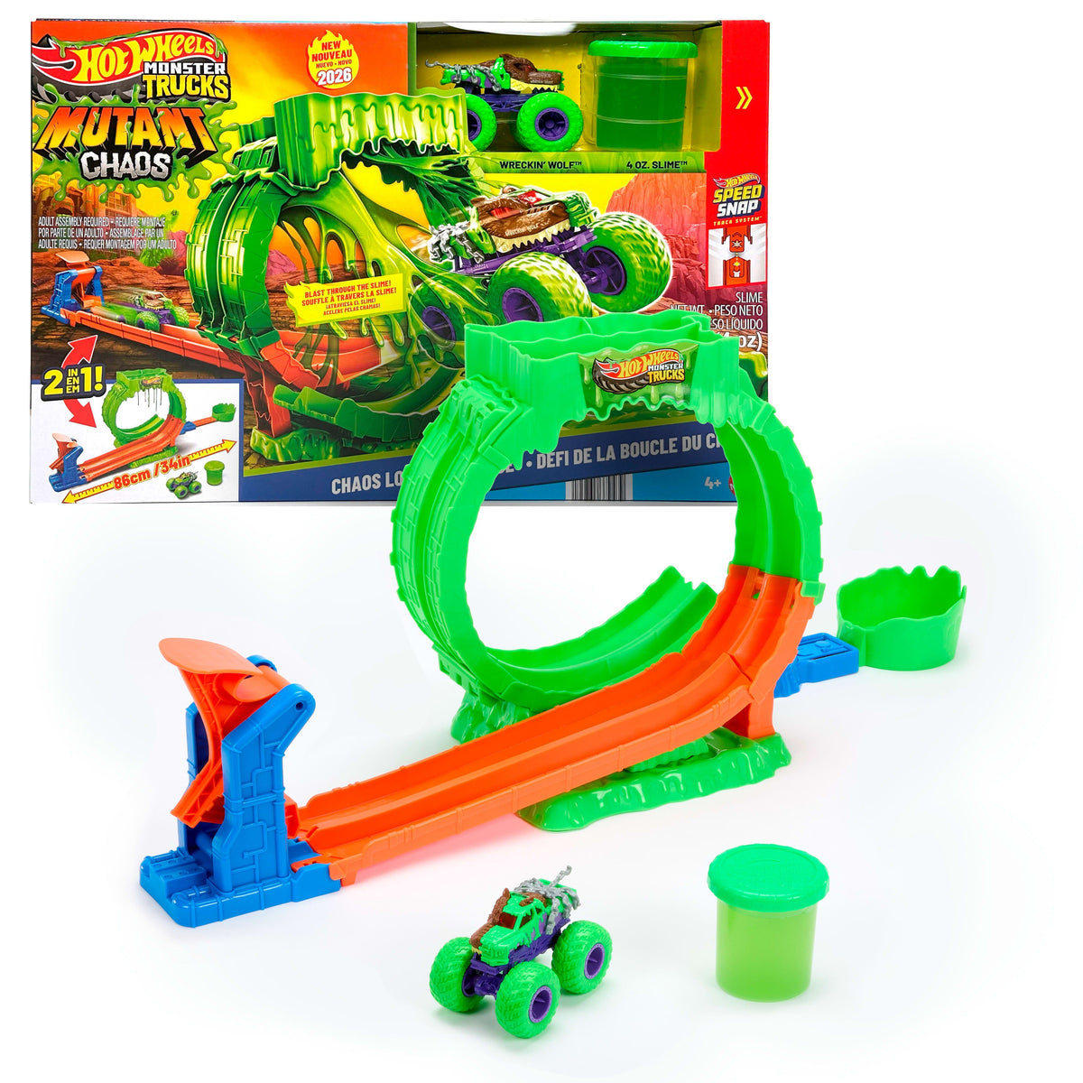 Hot Wheels Monster Trucks Mutant Chaos Loop Challenge Playset