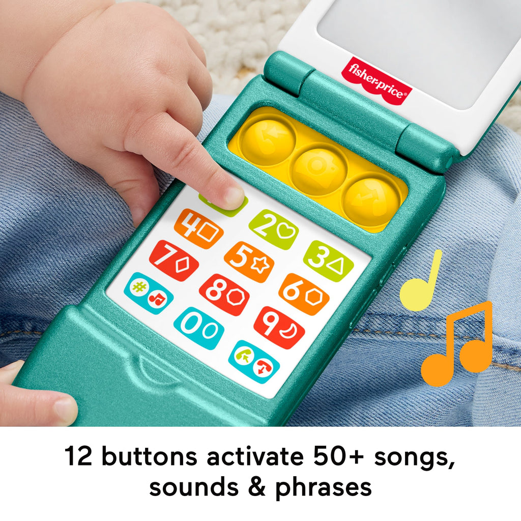 Fisher-Price Laugh & Learn Flip Phone, Baby & Toddler Musical Learning Activity Toy