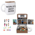 Polly Pocket X The Office Best Boss Mug Compact, Dunder Mifflin Character Set Collectible Toy