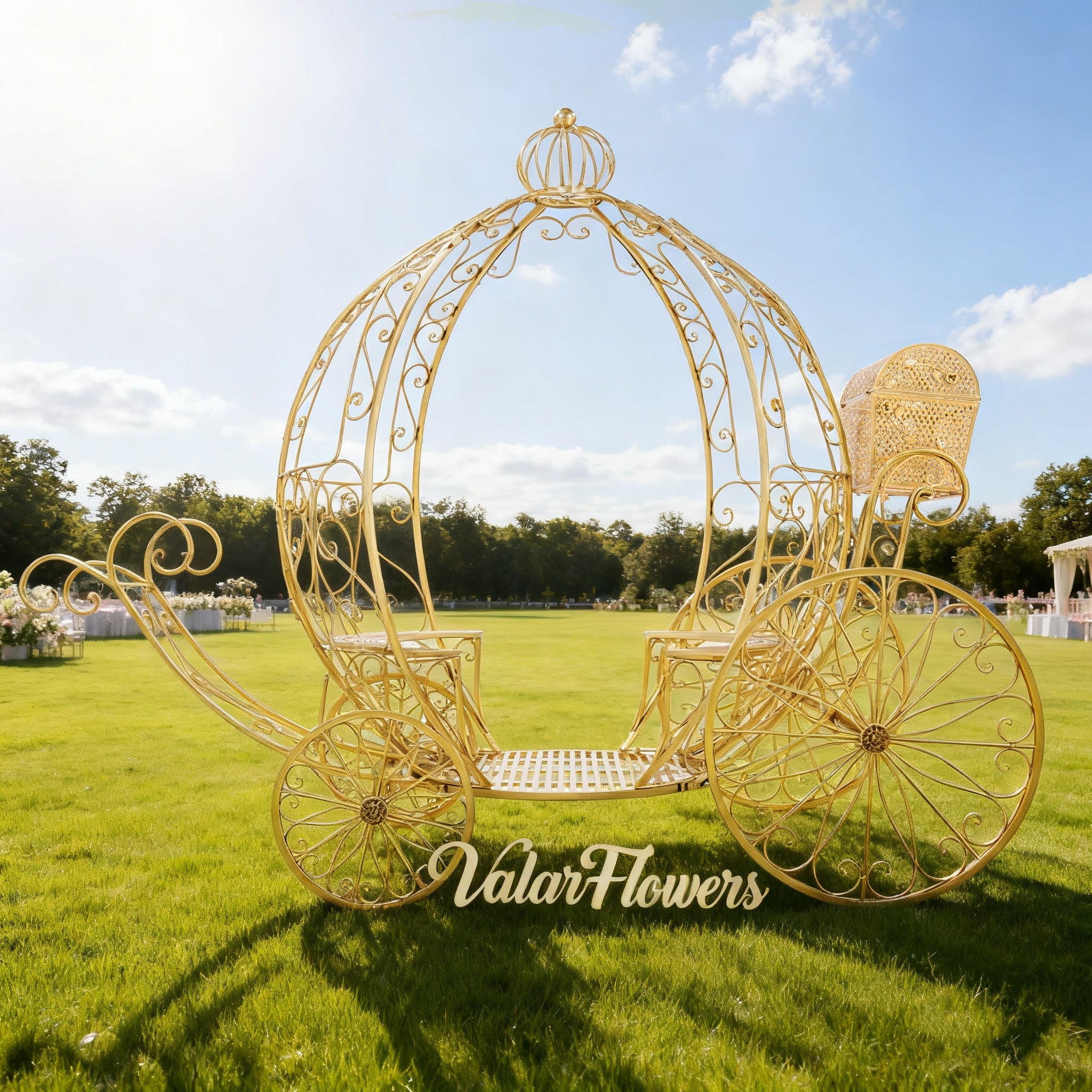 7.9ft Life size Height Fairy Princess Style Cinderella's Fantasy Pumpkin Carriage for Castle Decorating/ Halloween/ Baby Shower /Wedding Invitation Decor