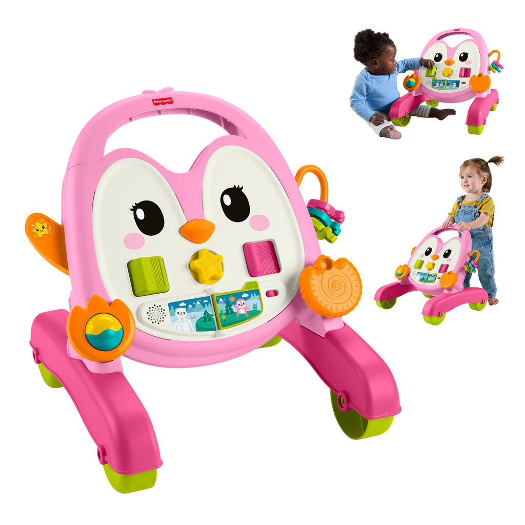 Fisher-Price Andadera para Bebés Andadera Musical Pingüino Rosa