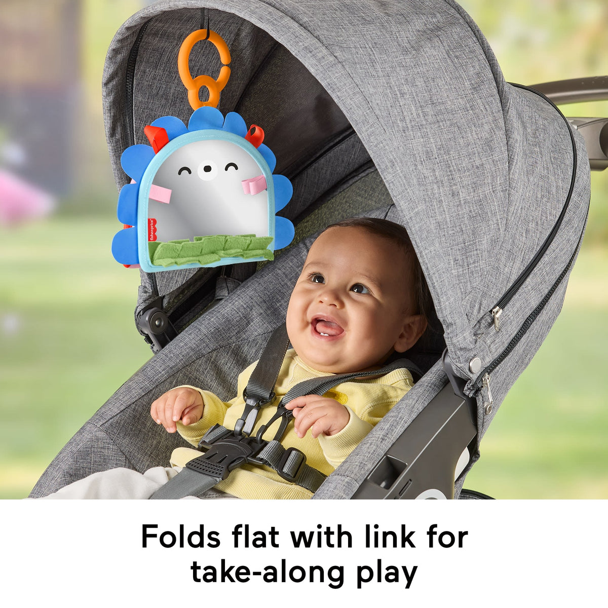 Fisher-Price Prop 'n Go Portable Mirror Baby Tummy Time Sensory Activity Toy For Newborns