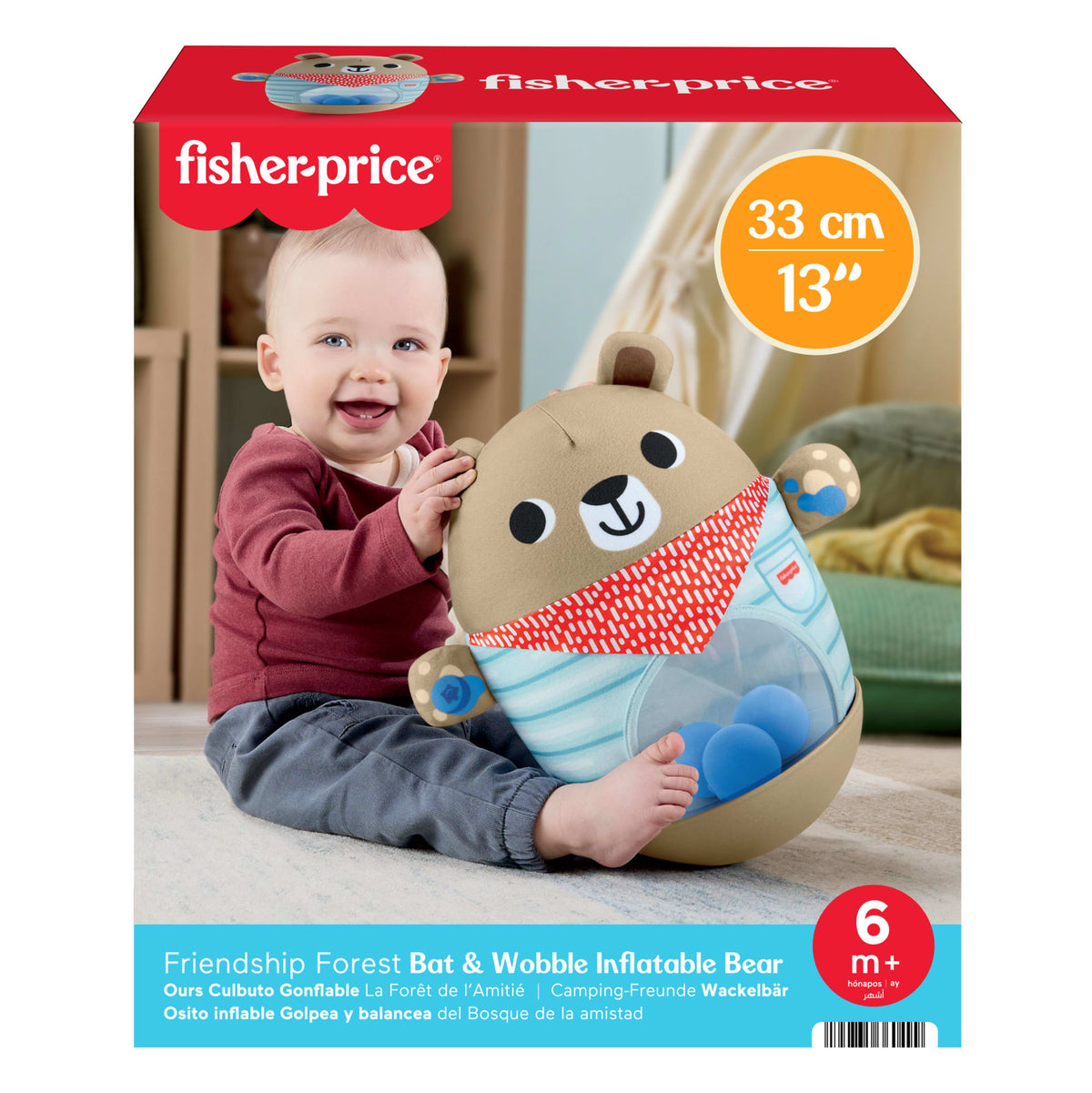 Fisher-Price Infant Juguete para Bebés Oso Empuja y Tambalea