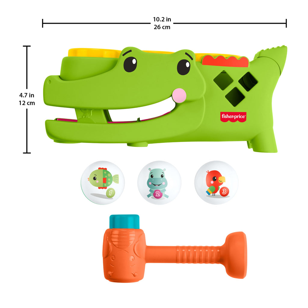 Fisher-Price Sit & Tap Rolligator, Pounding Activity Toy For Baby Crawling Play, 3 Balls & Hammer