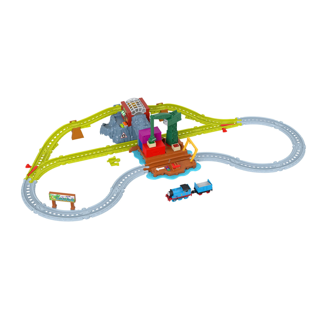 Thomas & Friends T&F Tracks Pista de Juguete Pista Motorizada del Muelle de Cranky